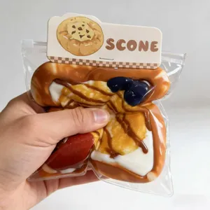 Jouet squishy toast aux fruits et glace en silicone souple de qualité