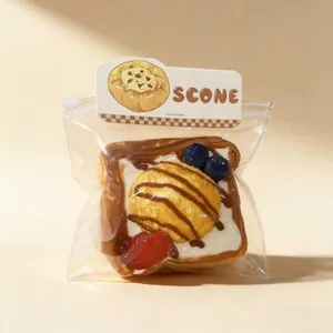 Jouet squishy toast aux fruits et glace réaliste en silicone souple pour le stress