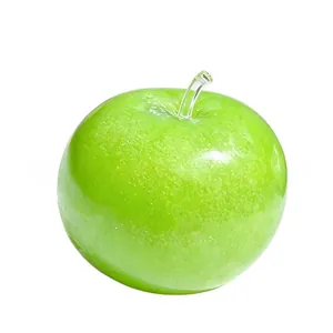 Detailed macro view of a green apple squishy toy showing realistic skin texture