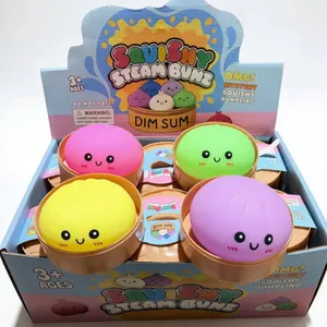 Grandi giocattoli squishy a forma di panino al vapore con mini vaporiere