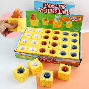 Käse Maus Tasse Squishy Spielzeug TPR Stressabbau Quetschspielzeug Neuheit Fidget Sensorisches Spielzeug Für Kinder Erwachsene Eichhörnchen