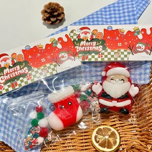 Set di Giocattoli Squishy di Natale Babbo Natale Pupazzo di Neve Zampa di Gatto Antistress Fidget Squeeze Toy per Bambini Adulti Regalo