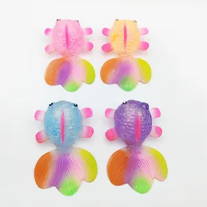 Colorful goldfish slow rebound squeeze stress toys set on a clean white background