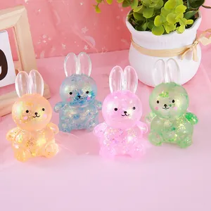 Lot de jouets à presser lapin pailleté coloré pour le stress et la décoration