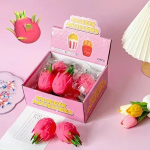 Σετ παιχνιδιών κατά του στρες με dragon fruit pitaya σε ροζ κουτί παρουσίασης 12 τεμαχίων