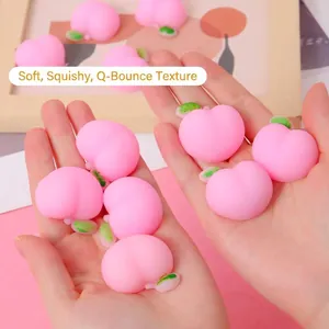 Süßer Pfirsich Quetschspielzeug Weicher Kunststoff Frucht Squeeze Toy zum Stressabbau Sensorisches Dekompressionsspielzeug