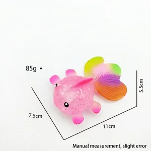 Stress relief pink maltose goldfish squishy toy, slow rebound, size 11x7.5x5.5cm