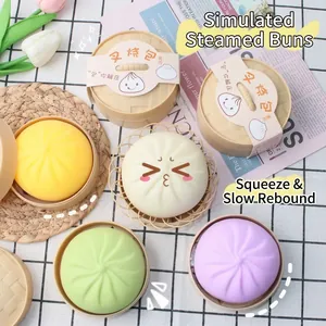 Simpatici giocattoli squishy a forma di panino con cestini a vapore per alleviare lo stress