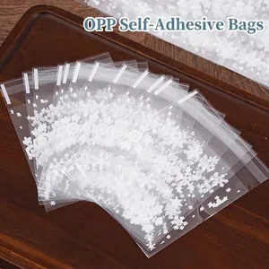 Christmas Snowflake Pattern Transparent OPP Self Adhesive Bags For Biscuit Mooncake Baking Gift Wrap Plastic Packaging Bags