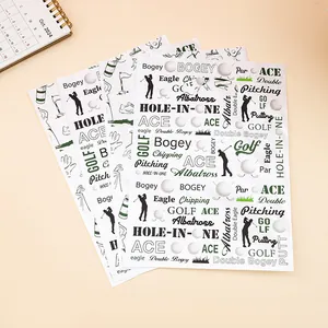 Sacs cadeaux de fête sur le thème du golf avec termes de sport et silhouettes