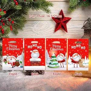 Bolsas de Caramelos de Papá Noel Fiesta de Navidad Película Perlada Bolsas de Regalo Festivas Empaque de Aperitivos