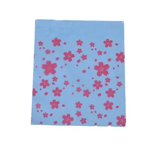 Sachets autocollants dépolis avec fleurs de cerisier roses pour bonbons et cadeaux.