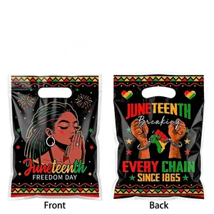 Sacs cadeaux en plastique thème Juneteenth avec illustrations du jour de la liberté