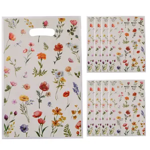 Elegante Plastik-Geschenktüten mit Blumenmuster für Party-Süßigkeiten und Gebäckverpackungen