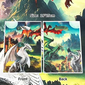 Fantasy Dragon Pattern Plastic Handle Gift Bags For Party Candy Packaging Dinosaur Theme Gift Pouch With Die-Cut Handle