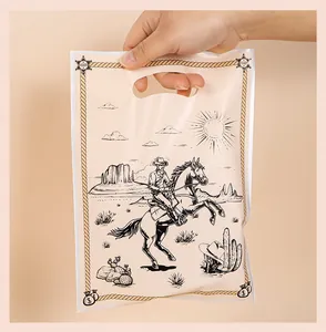 Plastic geschenkzakje met Wild West-cowboythema voor snoep en feestjes