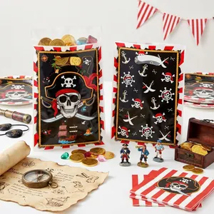Pirate theme birthday party plastic gift bags for kids treasure treasure treat bags