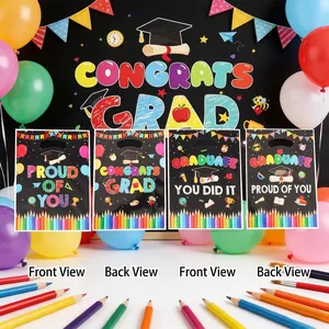 Sacchetti Regalo in Plastica per la Stagione della Laurea Congrats Grad Proud Of You Borse con Manico per Confezione Regalo Festa