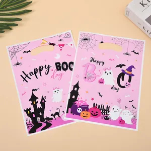 Lindas bolsas de regalo rosa para Halloween con fantasmas y calabazas para dulces