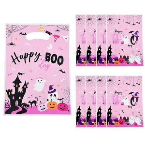 Bolsas de regalo rosas de Halloween con fantasmas y calabazas para dulces y fiestas