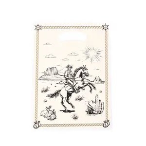 Plastic geschenkzakje in Wild West cowboy thema voor snoep en kleine feestverrassingen