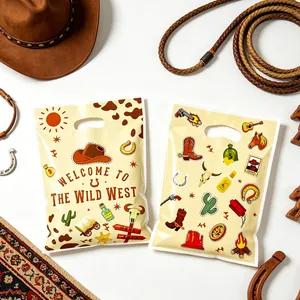 Western cowboy thema feestcadeauzakjes met handvatten voor verjaardagssnoepjes van kinderen