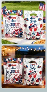 Detailed view of Independence Day gift bags featuring patriotic American gnome designs.