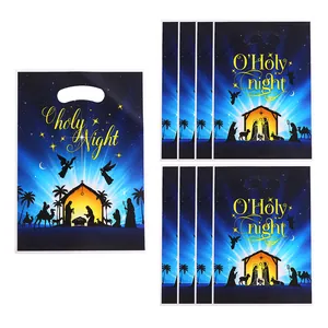 Set of O'Holy Night Nativity scene Christmas gift bags for holiday party candy treats