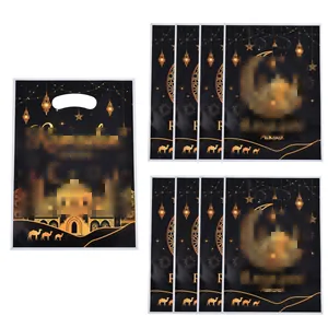 Bolsas de regalo temáticas de Ramadán con estampado de luna estrella castillo para dulces
