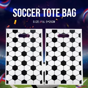 Fußball Thema Bedruckt Kunststoff Geschenktüten Für Party Süßigkeiten Kekse Lagerung Wasserdicht Leckerli Taschen Mit Griff