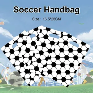 Fußball Kunststoff Geschenktüten für Party Mitbringsel, Größe 16,5x25cm, 4er Pack