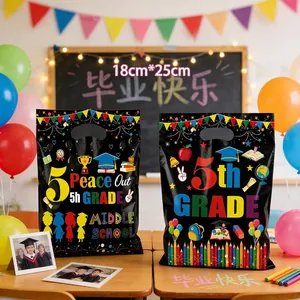 Graduation Party Gift Bags With Handles 5th Grade Middle School Theme Plastic Goody Bags For Candy Ceremony Party Favors