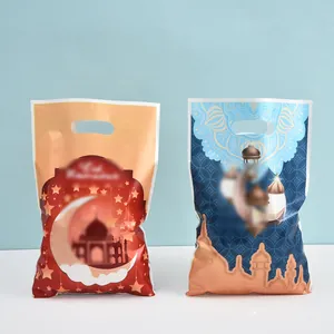 Sacchetti regalo festivi in plastica con stampe castello e luna per dolciumi vari