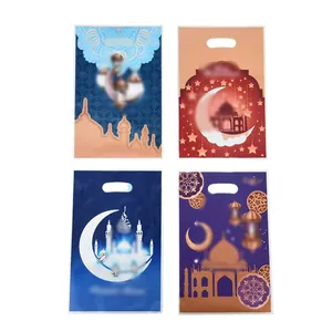 Sacchetti regalo in plastica Ramadan con castello dorato e luna per dolcetti festivi