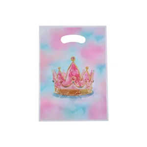 Elegant pink watercolor crown gift bag ideal for holiday party favors and candy packaging