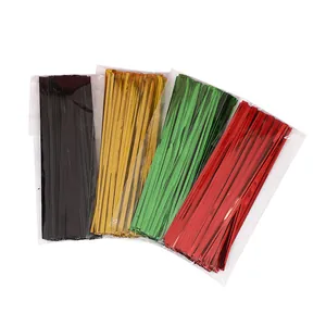 Metallic Twist Ties Iron Wire For Gift Bag Sealing Baking Crafting Binding Ribbon Ties For Party Favor Bags Metallic Ribbon