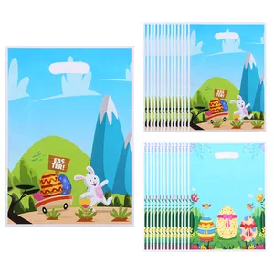 Easter bunny and egg printed holiday gift bags for party favors and candy packaging
