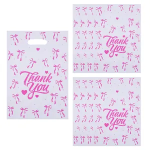 Sacs-cadeaux en plastique Thank You avec poignées découpées pour les fêtes