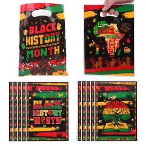 Sacs Cadeaux Mois De L'histoire Des Noirs Film Perlé Sac À Main Thème Africain Sacs De Fête Pour Bonbons Emballage Cadeau Graphique Rouge Vert Jaune Noir