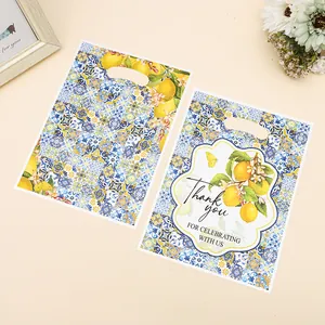 Sacchetti regalo in plastica stile mediterraneo tema limone per feste e matrimoni