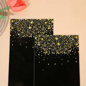 Bolsas planas de OPP negras con estampado de cielo estrellado para regalos y dulces