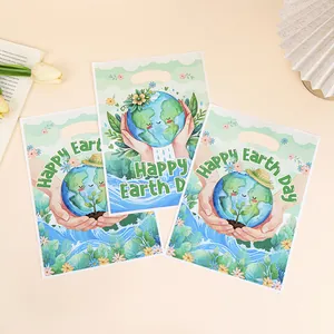 Happy Earth Day theme gift packaging bags featuring cute illustrated earth design