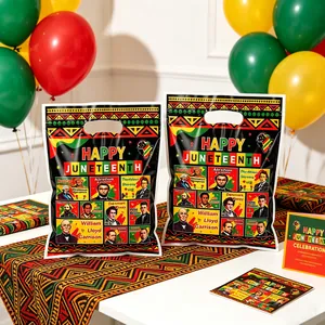 Juneteenth-cadeauzakjes met Afrikaanse patronen en historische portretten-set