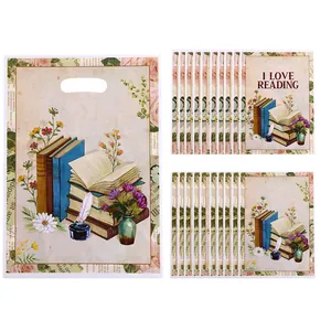Vintage book themed 'I Love Reading' gift bags for kids' party candy packaging