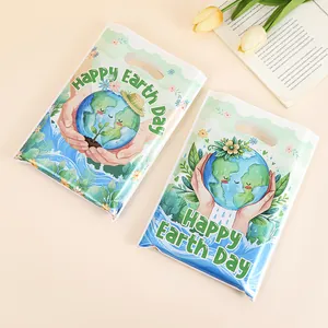 Eco-friendly Earth Day theme gift bags with Happy Earth Day print