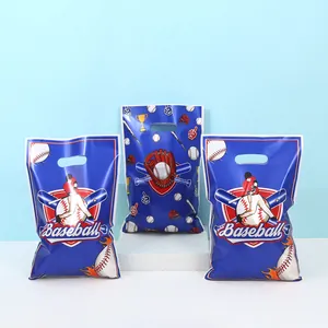 Honkbal thema plastic cadeauzakjes met handvat voor kinderfeestjes en sportvieren