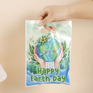 Eco-friendly Happy Earth Day themed plastic gift bag for candy and snacks packaging