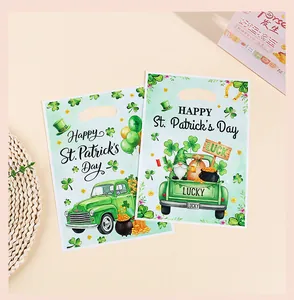 Langlebige St. Patrick's Day Geschenktüten mit grünem LKW- und Kleeblatt-Druck