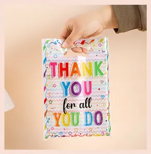 Sacchetto regalo colorato in plastica con scritta 'Thank You' per feste e caramelle