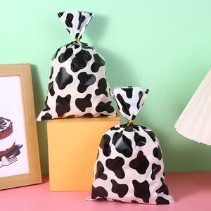Sachets cadeaux en plastique OPP à motif de vache pour bonbons et gâteaux sucrés